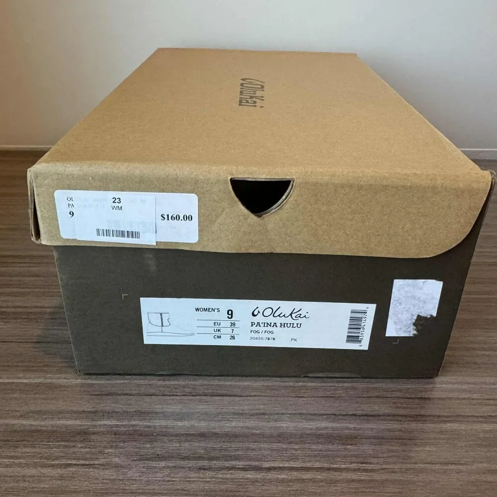 OluKai Paina Hulu Women's Boots Booties $160 in Fog Grey